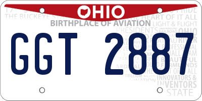 OH license plate GGT2887