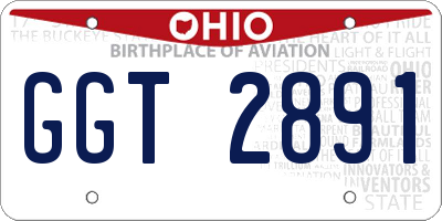 OH license plate GGT2891
