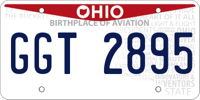 OH license plate GGT2895