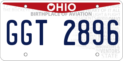OH license plate GGT2896