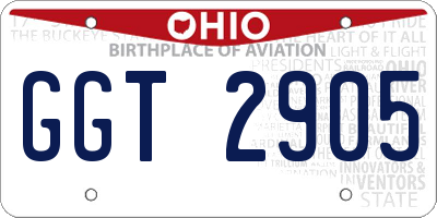 OH license plate GGT2905