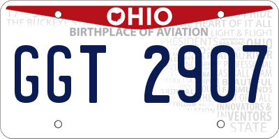 OH license plate GGT2907