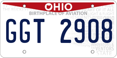 OH license plate GGT2908
