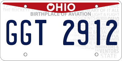 OH license plate GGT2912