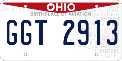 OH license plate GGT2913