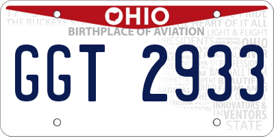 OH license plate GGT2933