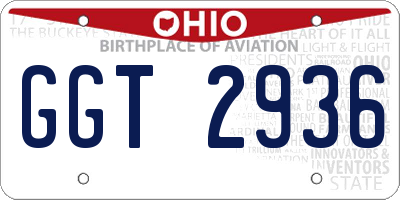 OH license plate GGT2936