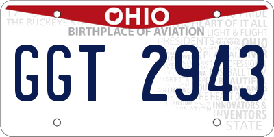OH license plate GGT2943
