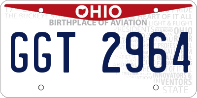 OH license plate GGT2964