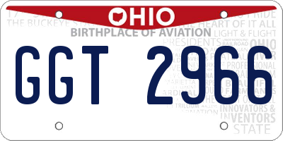 OH license plate GGT2966
