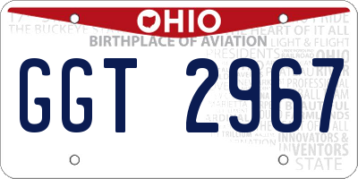 OH license plate GGT2967