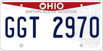 OH license plate GGT2970