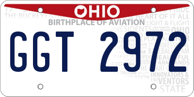OH license plate GGT2972