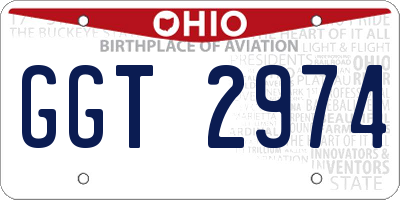 OH license plate GGT2974