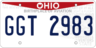 OH license plate GGT2983