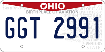 OH license plate GGT2991