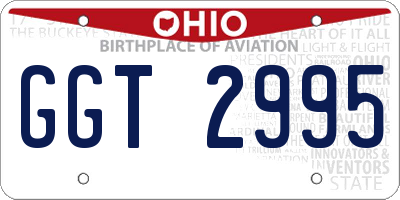 OH license plate GGT2995