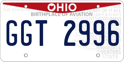 OH license plate GGT2996