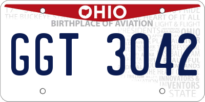OH license plate GGT3042