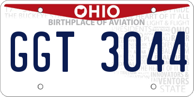 OH license plate GGT3044