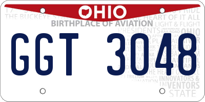 OH license plate GGT3048