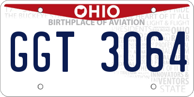 OH license plate GGT3064