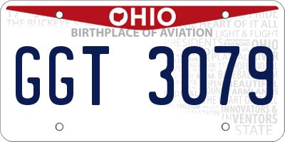 OH license plate GGT3079