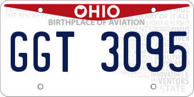 OH license plate GGT3095