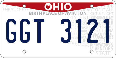 OH license plate GGT3121