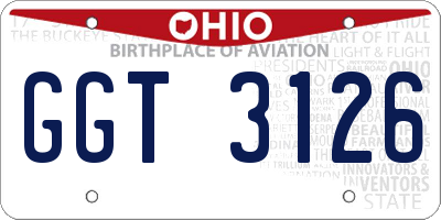OH license plate GGT3126
