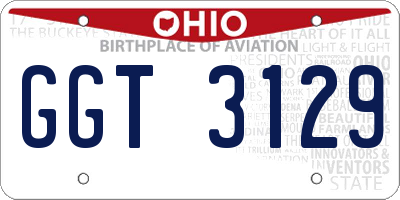 OH license plate GGT3129