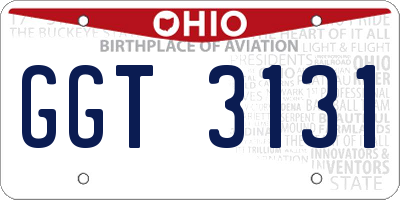 OH license plate GGT3131