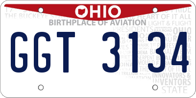 OH license plate GGT3134