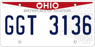 OH license plate GGT3136