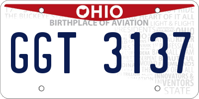 OH license plate GGT3137