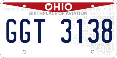 OH license plate GGT3138