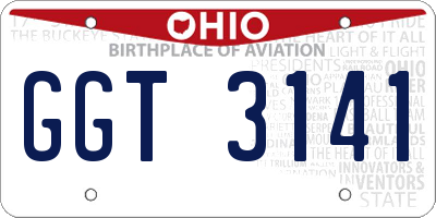 OH license plate GGT3141