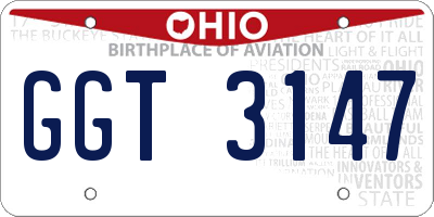 OH license plate GGT3147