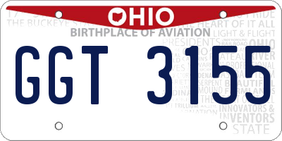 OH license plate GGT3155
