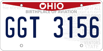 OH license plate GGT3156