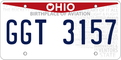 OH license plate GGT3157