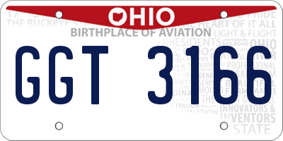 OH license plate GGT3166