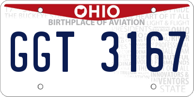 OH license plate GGT3167