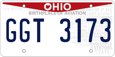 OH license plate GGT3173