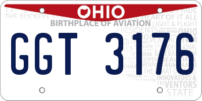 OH license plate GGT3176