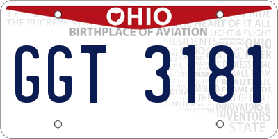 OH license plate GGT3181