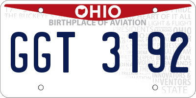 OH license plate GGT3192