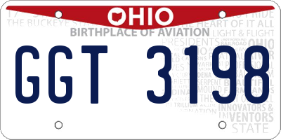 OH license plate GGT3198