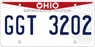 OH license plate GGT3202