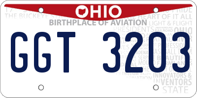 OH license plate GGT3203